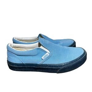 VANS Classic Slip-On Sneakers Shoes Gum Glitter Outsole Round Toe Blue Missy 4